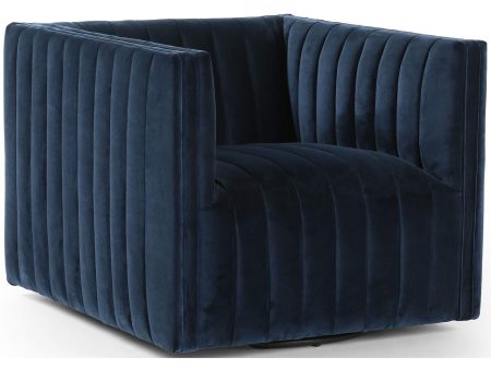 Augustine Swivel Chair, Sapphire Navy Online now