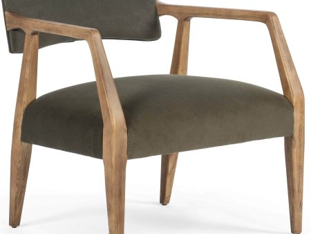 Tyler Chair, Modern Velvet Loden Hot on Sale