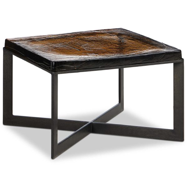 Lennie Cast Glass Bunching Table, Amber Online Hot Sale