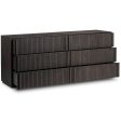 Leo 6 Drawer Dresser, Smoked Black Supply