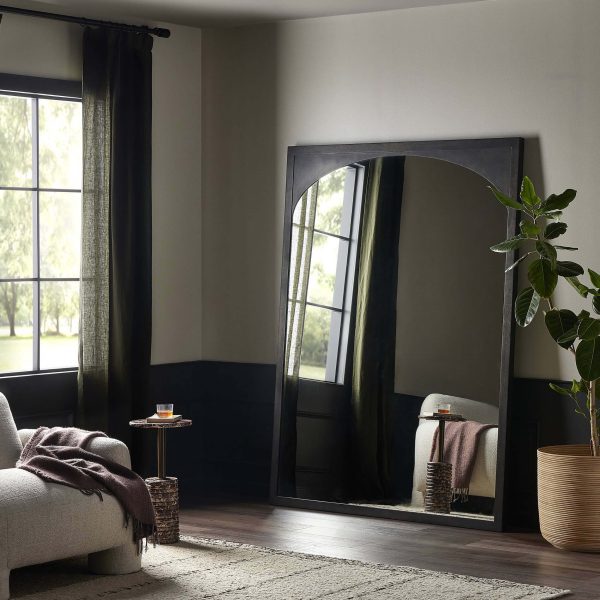 Troyes Floor Mirror, Burnished Charcoal Supply