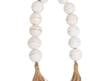 Wood Bead Garland w Tassel Discount