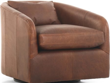 Topanga Leather Swivel Chair, Heirloom Sienna Online