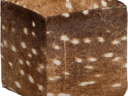 Cowhide Pouf, Axis Print For Sale