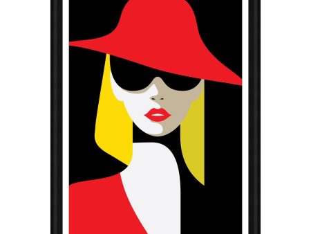 Woman in Red I Acrylic Glass Framed Online Sale