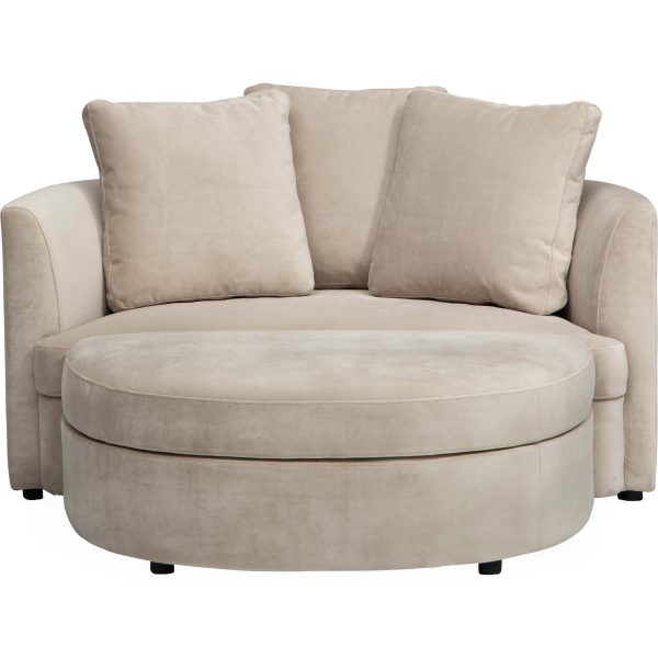 Allie Chair with Storage Ottoman, Romo Linen Cheap