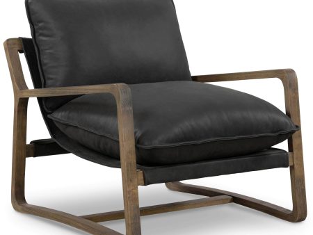 Ace Leather Chair, Umber Black Fashion