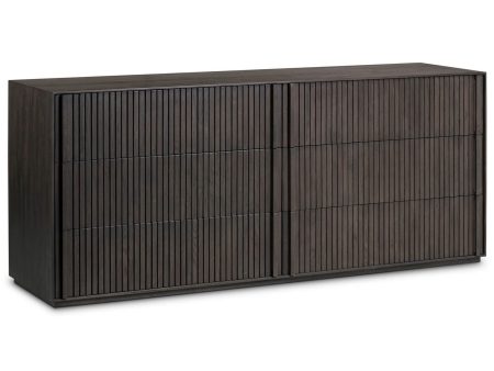 Leo 6 Drawer Dresser, Smoked Black Supply