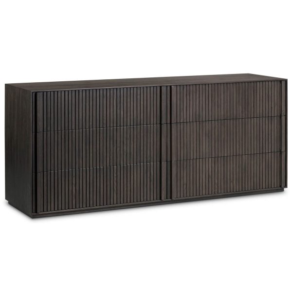 Leo 6 Drawer Dresser, Smoked Black Supply