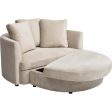 Allie Chair with Storage Ottoman, Romo Linen Cheap