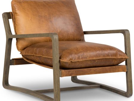 Ace Leather Chair, Raleigh Chestnut Online now