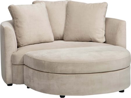 Allie Chair with Storage Ottoman, Romo Linen Cheap