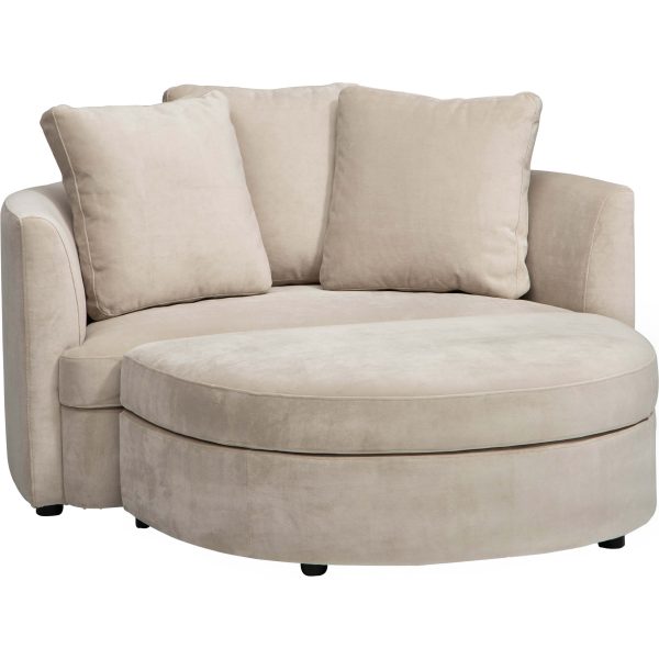 Allie Chair with Storage Ottoman, Romo Linen Cheap