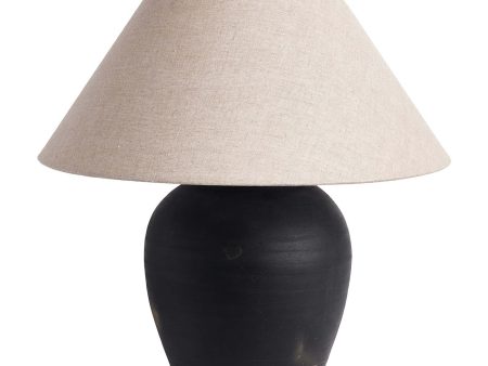 Russo Table Lamp, Aged Black Terracotta Online