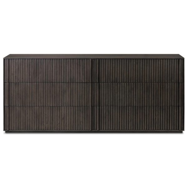 Leo 6 Drawer Dresser, Smoked Black Supply