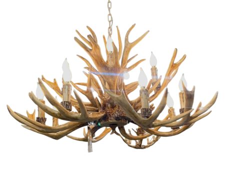 Faux Antler 8+4 Light Chandelier, Natural on Sale