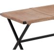 Elon Leather Bench, Sueded Light Tan Online