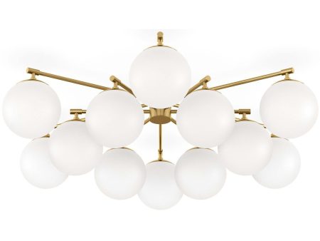 Orion Round Chandelier, Burnished Brass Cheap