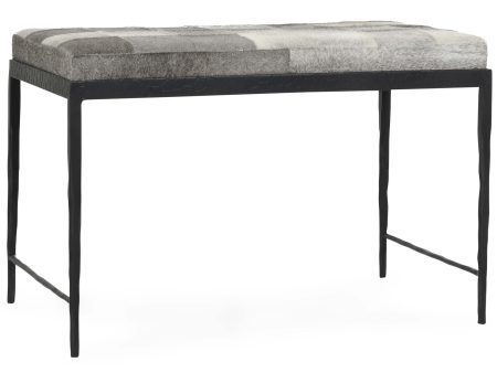 Achen Hide Bench, Sparrow Gray on Sale