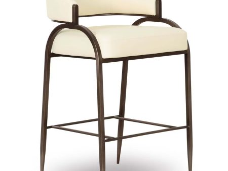 Tatum Vegan Leather Counter Stool, Cream For Discount