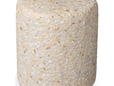 Orlan Outdoor End Table, Pure Terrazzo For Cheap