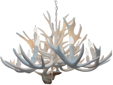 Faux Antler 8+4 Light Chandelier, White Supply