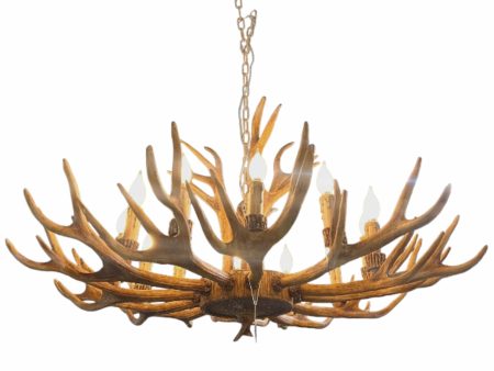 Faux Antler 12 Light Chandelier, Natural on Sale