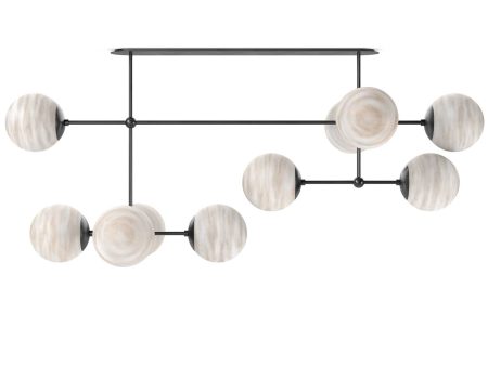 Armstrong Linear Chandelier, Black Gunmetal For Sale