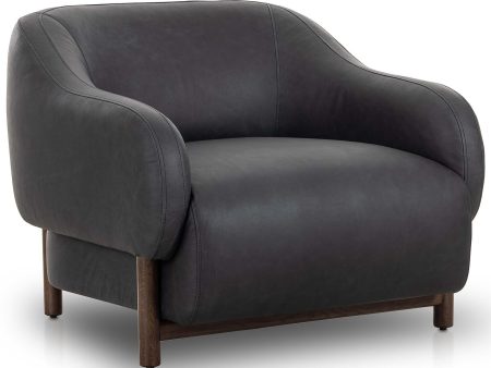 Audrey Leather Chair, Eucapel Black Sale