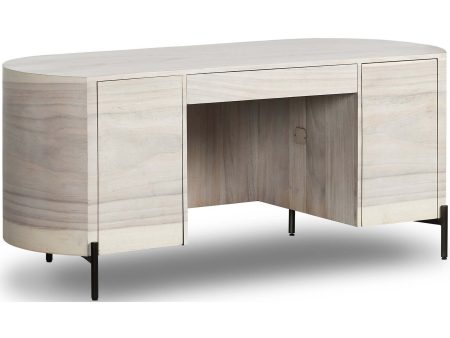 Lunas Executive Desk, Bleached Guanacaste For Cheap