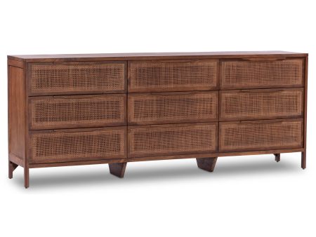 Sydney 9 Drawer Dresser, Brown Wash Cheap