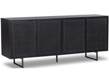 Carmel Sideboard, Black Wash w Black Cane Hot on Sale