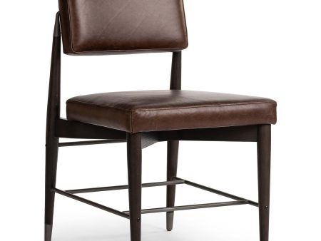 Anton Leather Dining Chair, Havana Brown, Set of 2 For Cheap