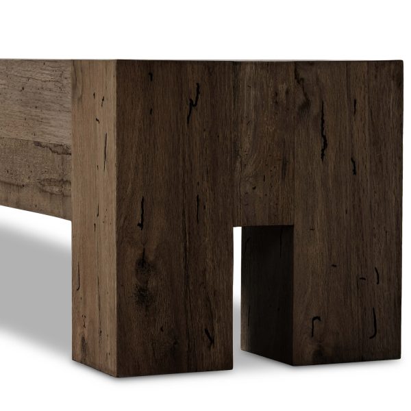 Abaso Large Bench, Rustic Ebony For Discount