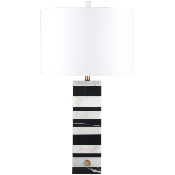 Aadrik Marble Table Lamp, Black White Hot on Sale