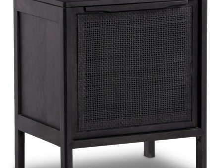 Sydney Right Nightstand, Black Wash w Black Cane Online Sale