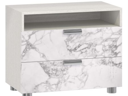 Stratum 2 Drawer Arabescato Nightstand Online Sale