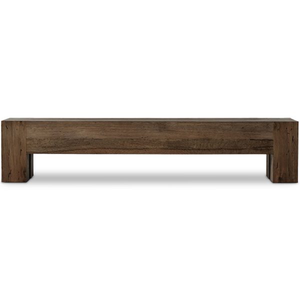 Abaso Large Bench, Rustic Ebony For Discount