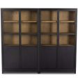 Millie Panel and Glass Door Double Cabinet, Drifted Matte Black For Discount