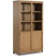 Millie Panel and Glass Door Cabinet, Drifted Oak For Cheap