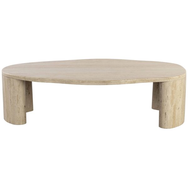 Abina Coffee Table, Travertine For Discount