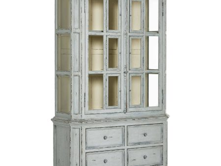 The  You Will Need A Lot of Hinges  Cabinet, Distressed Grey Blue Sale