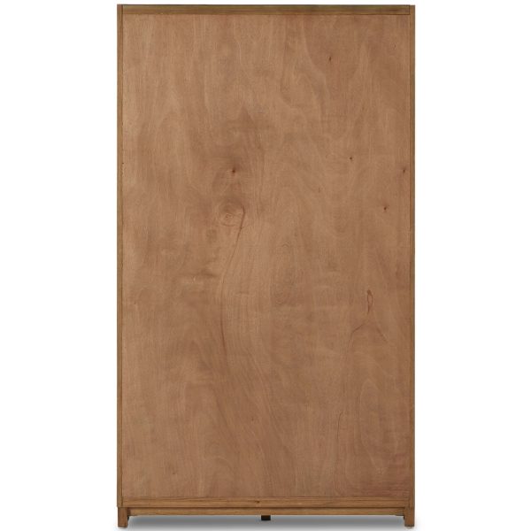 Millie Panel and Glass Door Cabinet, Drifted Oak For Cheap