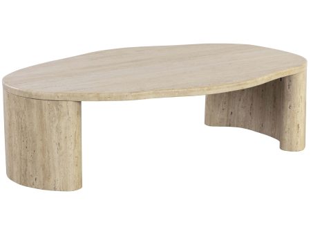 Abina Coffee Table, Travertine For Discount