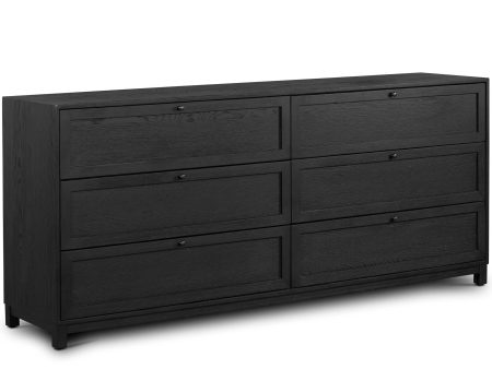 Millie 6 Drawer Dresser, Drifted Matte Black Hot on Sale