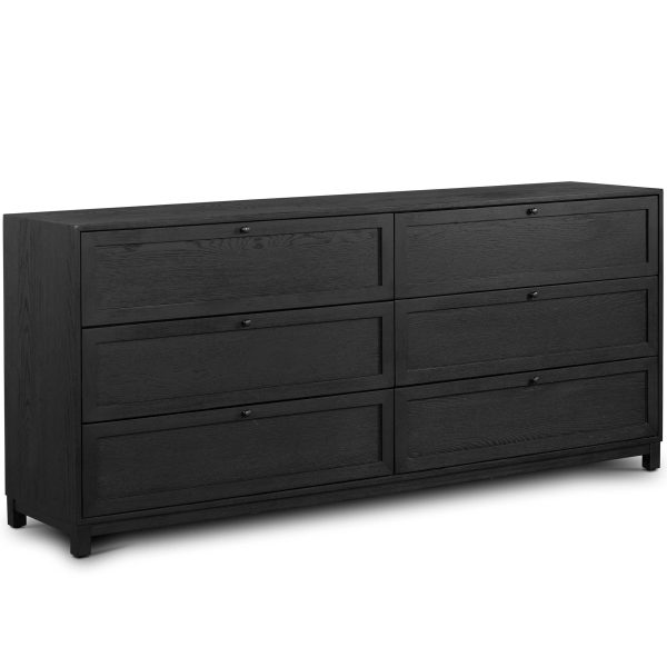 Millie 6 Drawer Dresser, Drifted Matte Black Hot on Sale