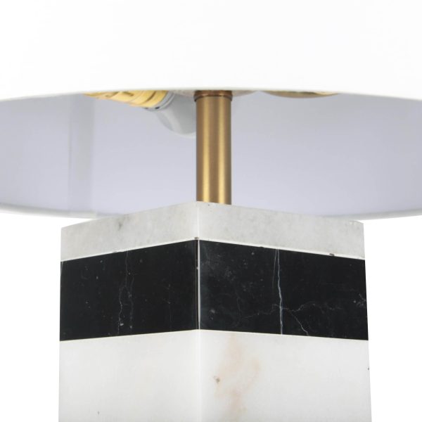 Aadrik Marble Table Lamp, Black White Hot on Sale