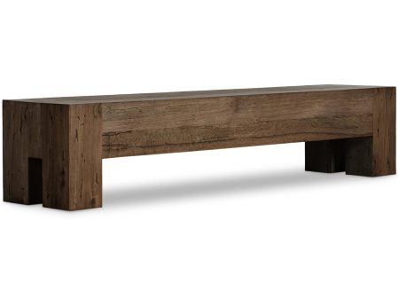 Abaso Large Bench, Rustic Ebony For Discount