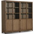 Millie Panel and Glass Door Double Cabinet, Drifted Solid Oak Supply