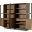 Millie Panel and Glass Door Double Cabinet, Drifted Solid Oak Supply